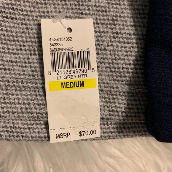 IZOD blue and grey quarter button up fleece - Picture 6 of 6